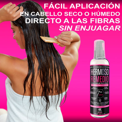 Kit Tratamiento Cabello Anticaída Crecimiento Hidratación Anti Frizz especial para cabello con caída por desprendimiento y difícil de peinar - Shampoo + Crema Capilar - Hermoso Remedio