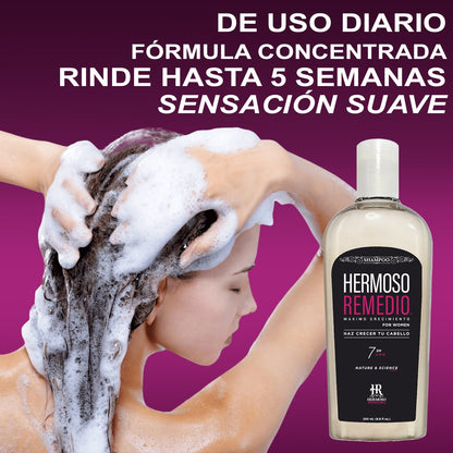 Kit Tratamiento Cabello Anticaída Crecimiento Hidratación Anti Frizz especial para cabello con caída por desprendimiento y difícil de peinar - Shampoo + Crema Capilar - Hermoso Remedio